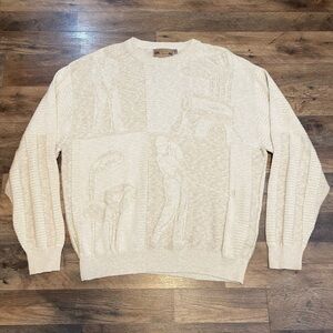Vintage Shenandoah | Textured Knit Golf Sweater Crewneck Neutral